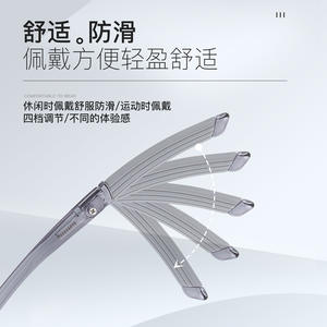 Montures de lunettes demi-cerclées rectangulaires en alliage pour hommes Danyang avec branches réglables en plastique et acier, ajustement confortable - Product Image 4