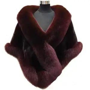 Burgundy Faux Fur Extra Long Scarf