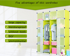 Nouveau Plastique Bricolage Placard Penderie 20 Cubes Diy Armoire Chambre Armoire Design - Product Image 2