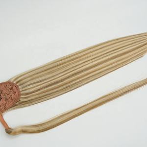 Venta Directa de Fábrica: Cola de Caballo India Natural Larga y Sedosa, Pre-Desenredada, con Clip y Envoltura, de Cabello Real - Product Image 3