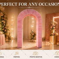 Arche en forme de U MUWEI avec housse en tissu plissé pour la décoration d'arrière-plan d'entrée de mariage, de fête, d'événement ou de cérémonie d'anniversaire