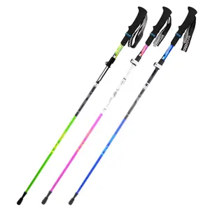 Women's Lightweight Walking Stick With 5-section Folding And Convenient Pinball Style Lock Buckle Mountain Climbing Stick