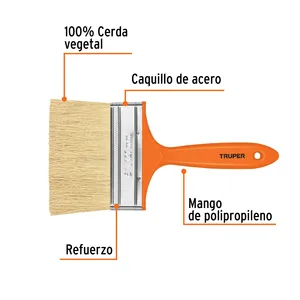 Set 6 pezzi 5 'pennelli per vernice Con manico in plastica per calafataggio e impermeabilizzazione Caja Con Unidades - Product Image 1