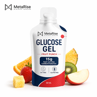 Snelwerkende glucosegel, Punch smaak, 32ml zakje, energieboost, verhoogt lage bloedsuikerspiegel voor noodgebruik