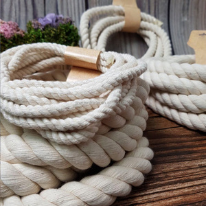 4mm 6mm 8mm <span class=keywords><strong>10mm</strong></span> 12mm 15mm 18mm 20mm venta al por mayor Cordón de macramé Natural <span class=keywords><strong>cuerda</strong></span> de algodón trenzado de 3 capas - Product Image 4