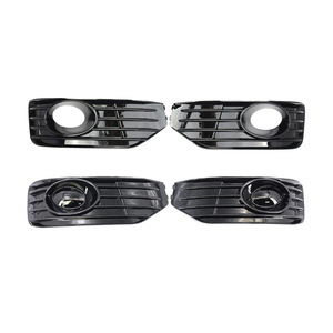 Volkswagen T5 Fog Light Frames Black ABS Grille Covers With And Without Holes For Front Bumper Light Trim - Product Image 1