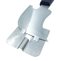 Spatule de lissage professionnelle en acier inoxydable à lame en croissant pour soudure de revêtements de sol en PVC