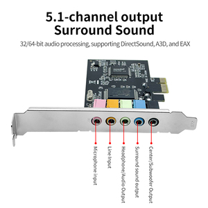 Pci nhanh 5.1 Ch 24bit 6 kênh 5.1 kênh 3D trò chơi âm nhạc cmi8738 chip <span class=keywords><strong>Card</strong></span> âm thanh hỗ trợ <span class=keywords><strong>Windows</strong></span> <span class=keywords><strong>7</strong></span> và các hệ thống trước đó - Product Image 2
