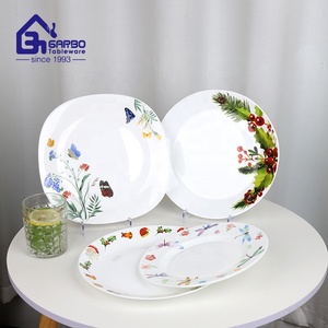 Assiette à dîner ronde en verre opale blanc de 10,5 pouces, en verre trempé de Chine, personnalisable avec impression, vente en gros, assiette en verre opale laiteux - Product Image 2