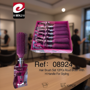MNJ Set di Spazzole per Capelli Unisex 12 Pezzi, Spazzole Rotonde con Manici in Metallo, Design Elegante per lo Styling Quotidiano - Product Image 2