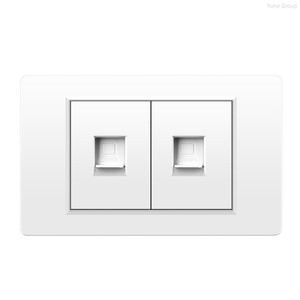 แผงพีซีสีขาว มาตรฐานอเมริกัน ช่องเสียบโทรศัพท์แบบติดผนัง Rj11 ช่องเสียบ JC ช่องเสียบแบบรวมพร้อมสวิตช์ - Product Image 4