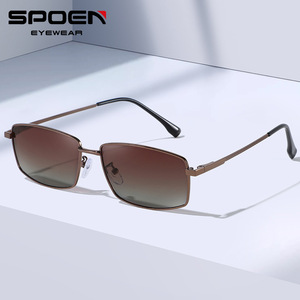แว่นกันแดดทรงสี่เหลี่ยม SPOEN กรอบโลหะโพลาไรซ์ UV400 แว่นตาขับรถสำหรับผู้ชาย - Product Image 1