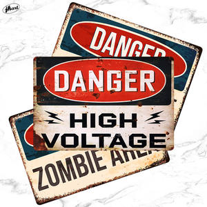 MANTENER FUERA Letrero de metal Peligro Placa de pared de metal 20*30CM MAN CAVE Cartel de chapa <span class=keywords><strong>Aviso</strong></span> retro Cuidado de advertencia Letrero de pared de metal - Product Image 2