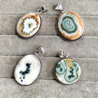 Collier en Agate de Haute Qualité en Gros, Pendentif en Quartz Solaire de Qualité Supérieure, Pierre Précieuse Naturelle Blanche Magnifique, Ovale Sculptée
