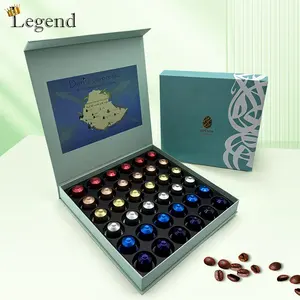 Scatola regalo magnetica per caffè con stampa personalizzata Nespresso polvere di caffè confezione scatola vuota 36 pezzi per Capsule di caffè