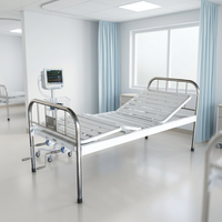 Lit médical réglable à 2 fonctions en acier inoxydable de luxe pour les soins infirmiers des patients en clinique