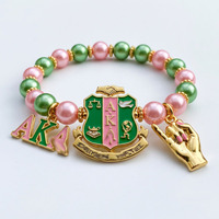 Bracelet en métal émaillé personnalisé, taille sur mesure, cadeau pour étudiante, sesterce, haute qualité, tendance, commande en petite quantité, vente en gros, bracelet à lettres grecques