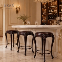 Support à plantes sculpté à la main de style Versailles |   Tabourets de bar circulaires classiques français de luxe - EKAR FURNITURE