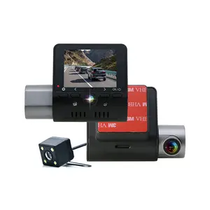 Harga pabrik grosir Dvr mobil 3 saluran kamera dasbor mobil 1080p depan bagian dalam belakang 3 saluran kamera dasbor untuk mobil