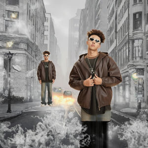 แจ็คเก็ตบอมเบอร์หนังแท้กันน้ำสไตล์วินเทจสำหรับผู้ชาย แบบสั่งทำพิเศษ ซิปหน้า หนา คุณภาพสูง เหมาะสำหรับฤดูใบไม้ร่วง สไตล์ไฮสตรีท - Product Image 3