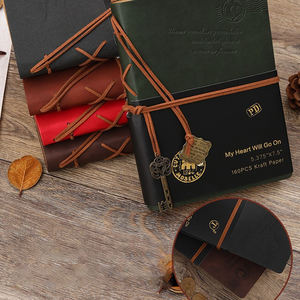 Diario Retro Vintage con Encuadernación Térmica, Tapa Blanda con Correa de Cuero, Páginas Interiores de Papel Kraft en Blanco, Diseño de Hojas Sueltas con Pliegue Francés - Product Image 5