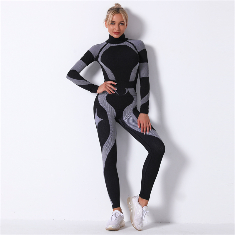 NEW 5 colors Fashion Modern Breathable Workout Clothing Women Active Wear Yoga Set hygroscopic and sweat releasing