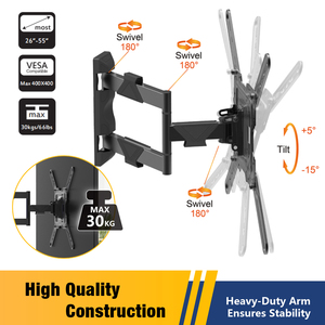 CHARMOUNT MAX VESA 400*400mm Montaje de TV inclinable giratorio Soporte de TV LCD Ajuste de montaje de pared de TV de movimiento completo para Sony <span class=keywords><strong>Philips</strong></span> Skyworth - Product Image 4