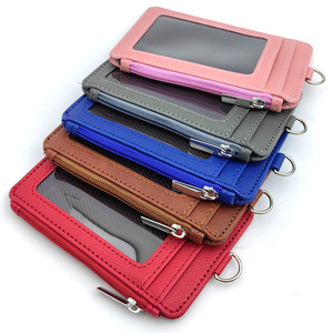 Office Products Employee Vertical PU Leather Business Id Credit <strong>Card</strong> <strong>Holder</strong> <strong>Wallet</strong> With Retractable Pull Badge Reel Lanyard - Product Image 6