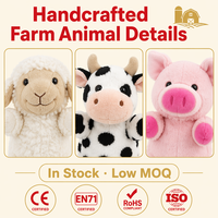 Boneka Tangan Hewan Ternak Super Lembut 6 Buah Domba Babi Bebek Kuda Sapi Anjing Mainan Interaktif untuk Bercerita di Kelas dan Taman Kanak-Kanak