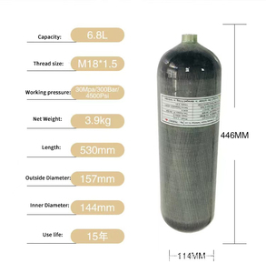 Norme EN 6.8L 300bar Bouteille de <span class=keywords><strong>gaz</strong></span> en fibre de carbone composite haute pression Utilisation de <span class=keywords><strong>gaz</strong></span> industriel pour Scba - Product Image 4