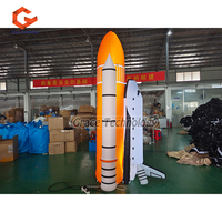Lanzadera espacial inflable gigante para exteriores, modelo de nave espacial con luces LED para publicidad