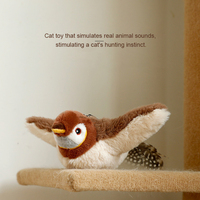 Jouets interactifs pour chat en peluche, imitant des oiseaux qui chantent, jouet automatique à la catnip, ailes qui battent, respectueux de l'environnement