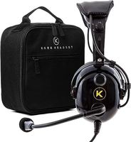 Casque d'aviateur pour instructeur pilote avec compatibilité mono/stéréo, embouts auriculaires en gel, fonction Push-to-Talk ATC de secours, modèle Yingni 065