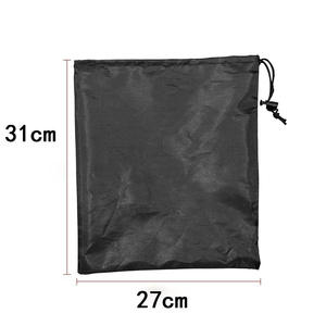 Sac à cordon Oxford noir 31x26 cm, sac de rangement durable pour usage extérieur, sac à dos unisexe en polyester avec poignée en corde - Product Image 5