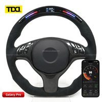 Volant en cuir en fibre de carbone LED TDD Luxury à 4 branches de 40 mm avec grip pour E46 M3 E90 personnalisé