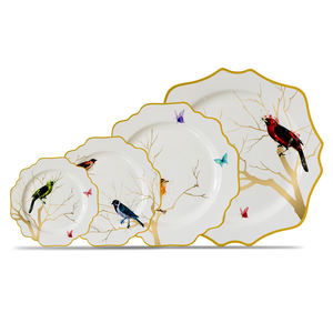 Vente flash, service de table en céramique pas cher, vaisselle avec motif papillon, vaisselle royale en céramique, assiettes en céramique pour location de mariage de luxe - Product Image 3