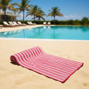25C204001 Premium Eco-Friendly <b>Beach</b> <b>Towels</b> <b>Striped</b> Jacquard for Sunbathing Poolside Relaxation Custom Summer <b>Beach</b> <b>Towel</b> - Product Image 2