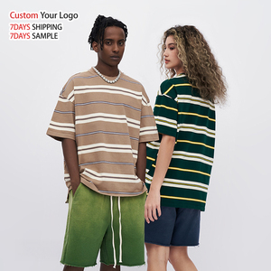 Camiseta de Hombre de Algodón 100% Tejido, Grueso, Unisex, Estilo Vintage, Hombros Caídos, Talla Grande - Product Image 1