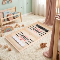 Jeu de Puck Rapide en Bois Premium – Plateau de Jeu de Table pour Enfants et Adultes – Idéal pour les Fêtes