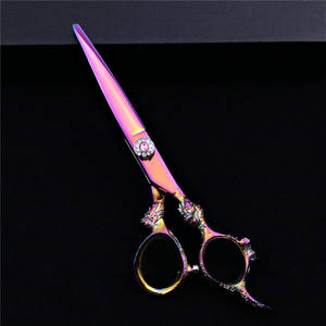 Ciseaux à cheveux Moon Dance 62 mm en acier inoxydable 440C, lame tranchante, manche long, ciseaux de coiffure professionnels, manche irrégulier - Product Image 1