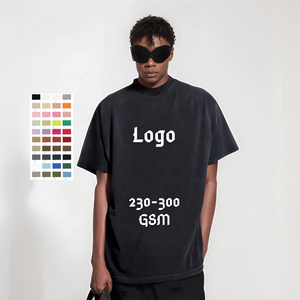 Belanciega 230g-300g cotton Tees tùy biến nhanh chóng hip hop cotton áo thun thiết kế cổ điển Tees thêu đổ xô in phun - Product Image 1