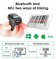 Pemindai Barcode 2D/1D CMOS Effon FS03 Cincin Android Manual Hitam USB 32 Bit untuk Stok Toko Gudang Rumah Sakit Ekspres