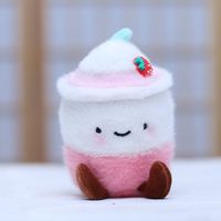 Porte-clés Boba Bubble Tea 12 cm, Peluche Fruitée Moelleuse, Pendentif de Sac, Porte-clés Tasse de Thé au Lait/Café, Peluche Boba