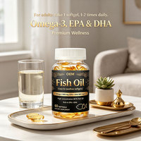 Gélules d'huile de poisson haute puissance OEM/ODM, 960 mg d'Oméga-3, favorise la santé cardiaque, 60 unités
