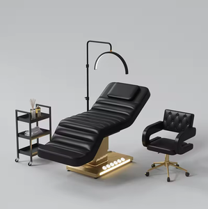 Luxury Electric Lash Bed Set with Half-Moon Light <b>Stool</b> Trolley for Eyelash Extension Beauty Spa Bed - Product Image 1