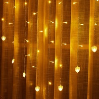 Guirlande lumineuse rideau à lumière LED, 1 pièce, écran cœur, guirlande lumineuse pour fenêtre de noël, féerique, cœurs, décoration, mariage