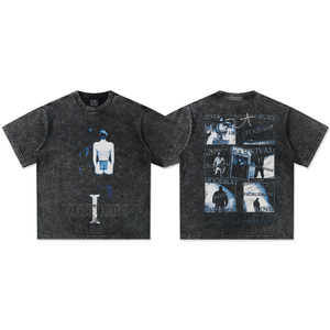 T-shirt graphique vintage double face pour homme Kanye West Vultures 1, 300 GSM, col double large, coupe oversize, style Hip Hop - Product Image 6