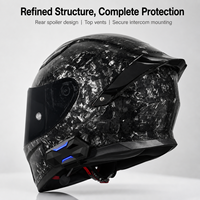 Casque de moto intégral en carbone forgé sur mesure OEM avec visière fumée et interphone sans fil intégré