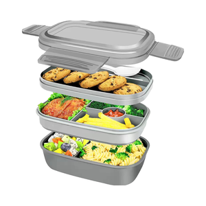 High Quality Large Capacity Ice Crystal Salada <b>Lunch</b> <b>Box</b> Plastic Lid Microwave Heating Food Storage Preserver Includes Spoon - Product Image 6