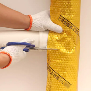 Almohadilla Amortiguadora de Sonido Tipo Panal para Desagües de Baño, Aislamiento de Tuberías Autoadhesivo Dorado, Coeficiente de Reducción de Ruido 60 - Product Image 1